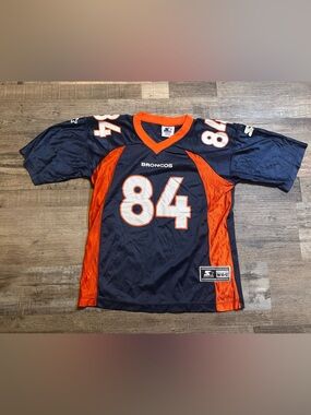 STARTER Navy and Orange Retro NFL Tag Tee size Medium M youth kids Denver Bronco